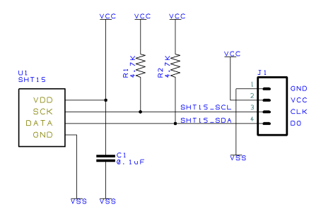 Hobbybotics SHT1x Breakout V1.0 - Schematic